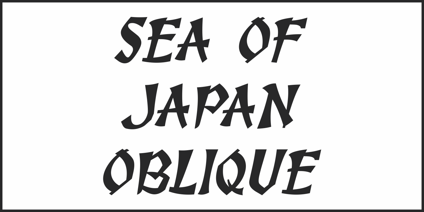 Przykład czcionki Sea of Japan JNL Oblique